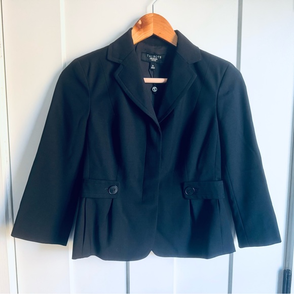TALBOTS NWOT Black Blazer 0P - Picture 2 of 6